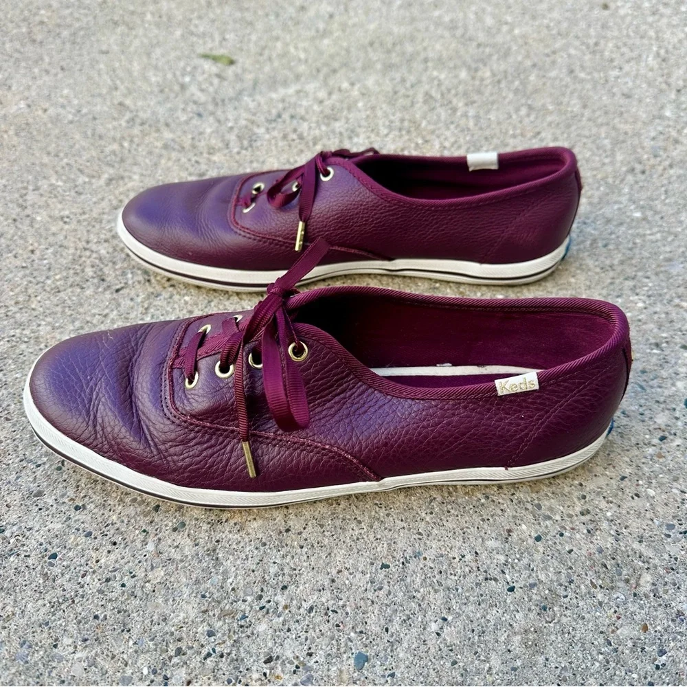 Kate Spade X Keds Purple Leather Lace-Up Women’s Sneaker, 7.5